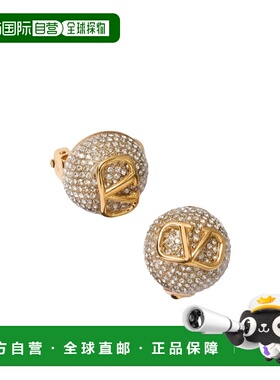 VALENTINO 女士耳饰 5W2J0W65YCWMH5 AW2024 黄色 VLOGO 标志水晶