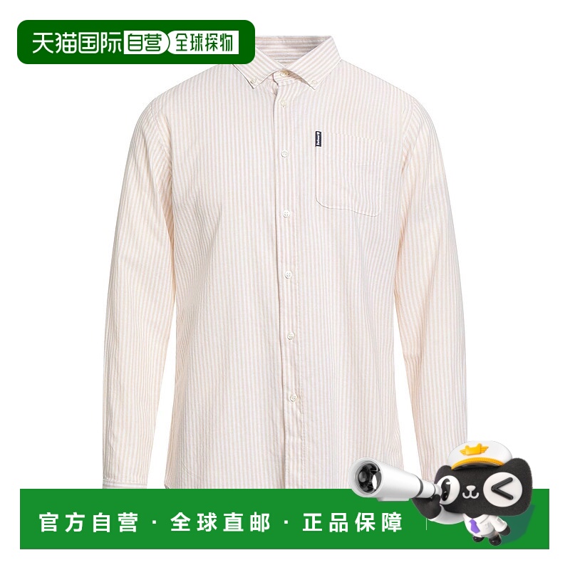 1h可退 潮奢 Barbour 巴伯尔 男士 条纹衬衫 beige米色 舒适时尚