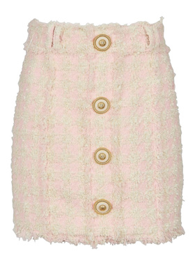 BALMAIN 女士半身裙 EF1LBA54XK69OHP SS2025 米白色