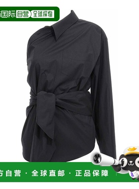 MOSCHINO 女士衬衫 021105312555 SS2025 黑色 One-Shoulder Shir