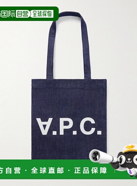 1h可退 潮奢 A.P.C. 男士 Laure 標誌印花牛仔購物袋 COHIZM61445