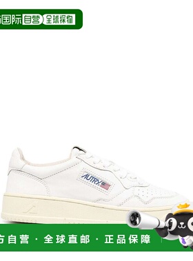 1h可退 潮奢 AUTRY 女士 白色皮质带Logo运动鞋 AULWGG04WHITE