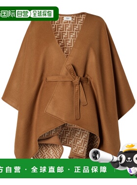 FENDI 女士外套 FXX807AYKSF0QB8 AW2025 棕色 包裹性斗篷