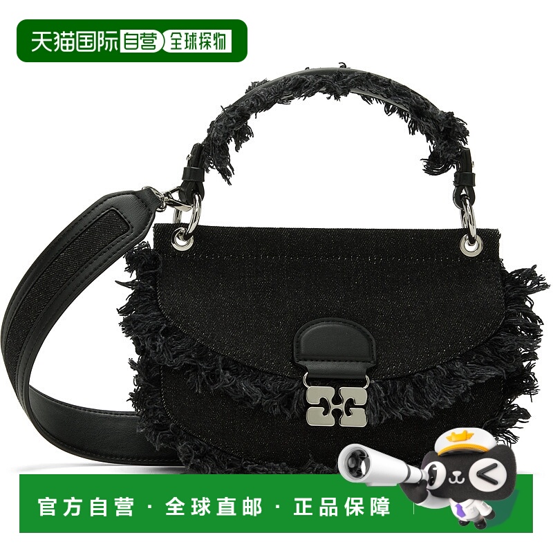 1h可退 潮奢 GANNI 甘尼 女士 黑色迷你 Apo-G 手提包 A6909