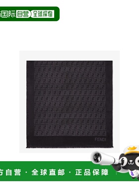 FENDI 女士围巾 FXT185ANBEF0QA1 AW2025 黑色 徽标长方形披肩