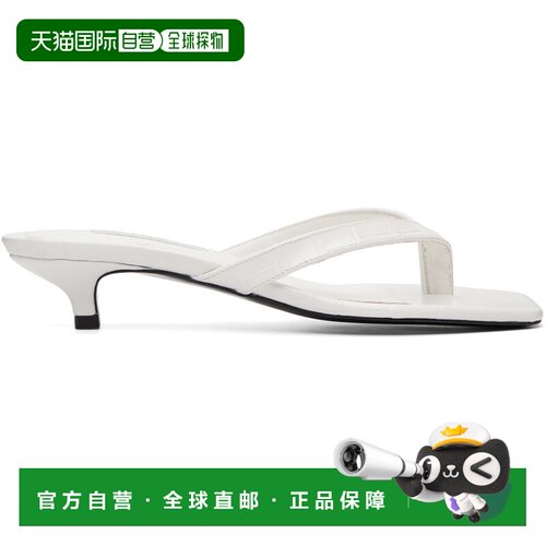 toteme 女士 灰白色压花夹趾凉鞋 253WAS1010LE0076059OFFWHITE