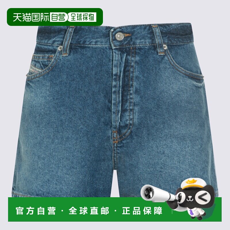 DIESEL 女士牛仔裤 A222660ADBW01 CO 蓝色 腰带环短裤