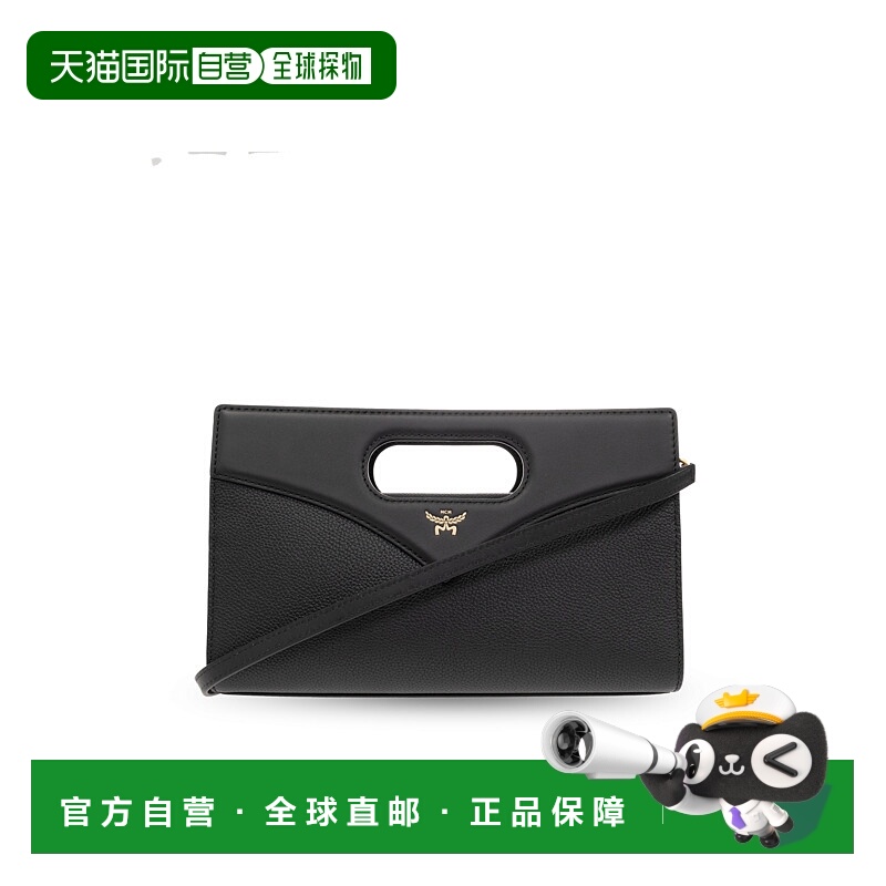 1h可退 MCM 女士斜挎包 MWRESAK03BK0BLACK CO 黑色 Leather shou
