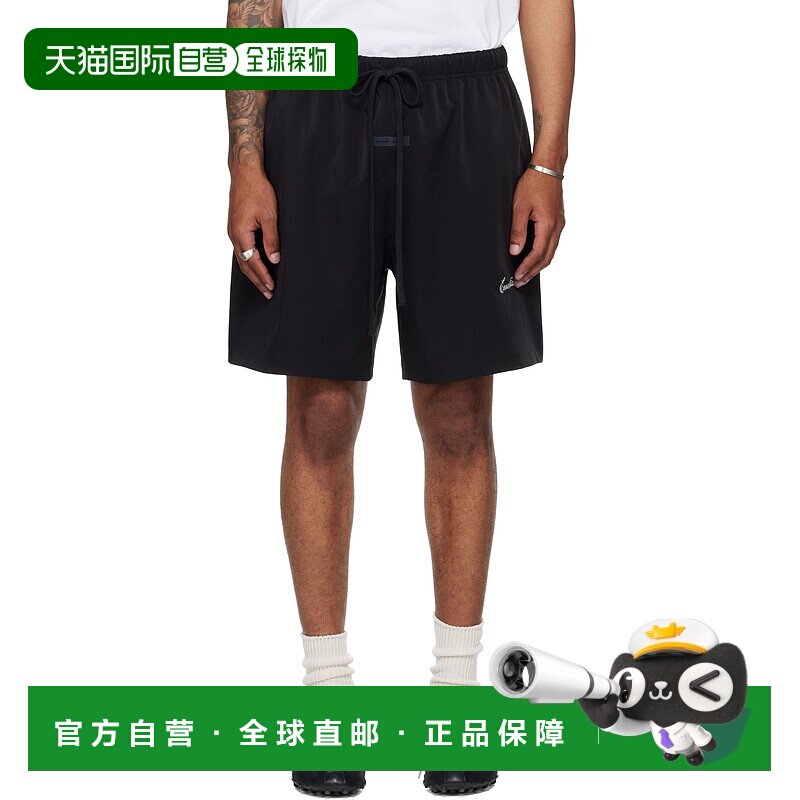 1h可退 潮奢 Essentials 男士 黑色 Sporty Soccer 短裤 160SP254