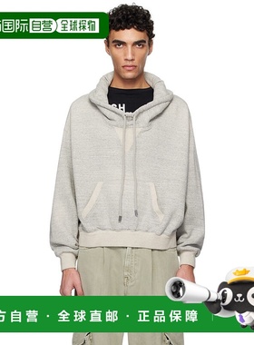 1h可退 潮奢 R13 男士 灰色 Funnel Neck Cropped Popover 套头衫