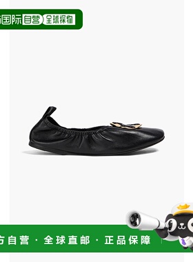 1h可退 潮奢 Tory Burch 托里 伯奇 女士 精饰皮质芭蕾舞鞋 14026