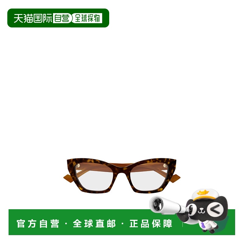 1h可退 GUCCI 女士眼镜 GG1334O005 AW2025 棕色 几何平光镜