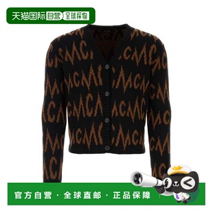 女士针织毛衣 黑色羊绒长袖 MFDDAMM01BK MAGLIERIA AW2023 MCM