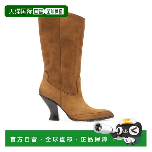 DIESEL 女士高跟鞋 Y03997P4350T2172 AW2026 棕色 圆头短靴单鞋
