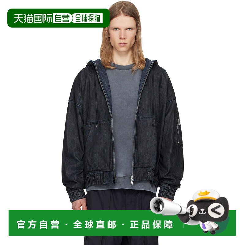 1h可退 潮奢 Juun.J 男士 海军蓝 Work Zip-Up Oil 牛仔夹克 JC52