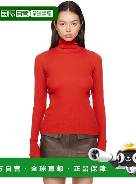 1h可退 潮奢 AURALEE 女士 红色高领毛衣 A24AP03HW针织衫