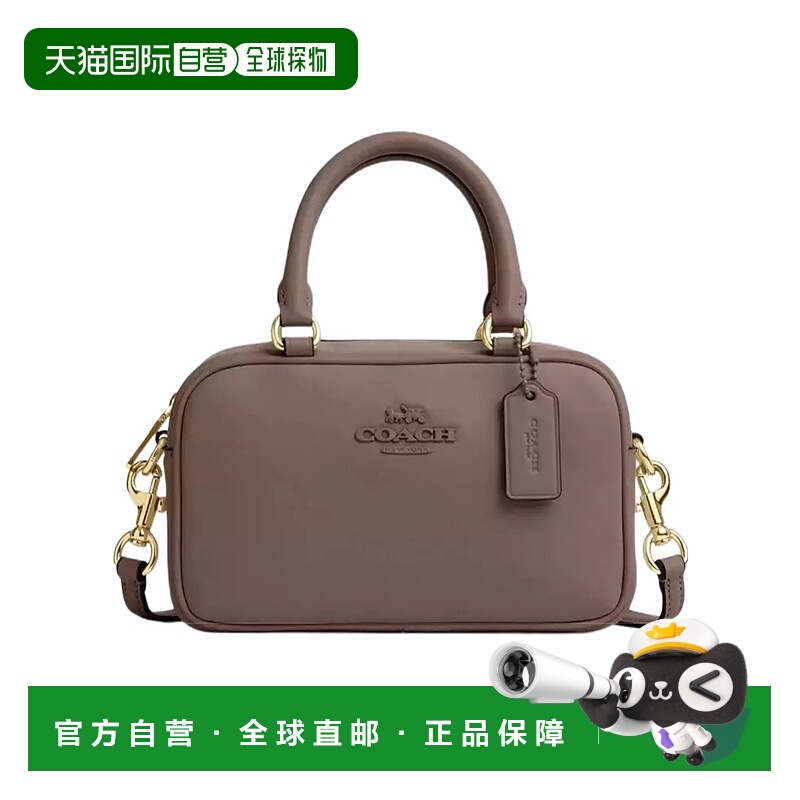 1h可退 COACH 女士斜挎包 CT776IMV2R SS2024 棕色 徽标拉链手提