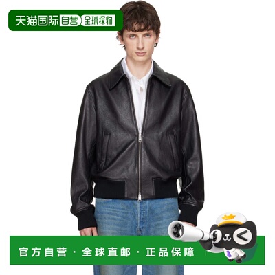 Ami Paris 男士 黑色拉链皮革夹克 HJK850LH0044001NOIR