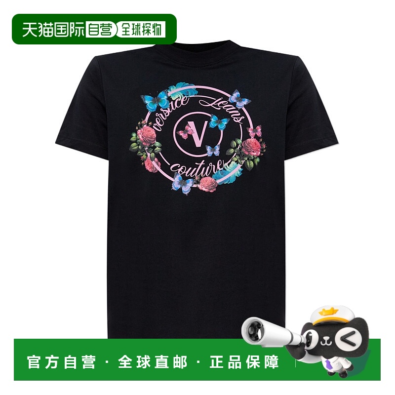 1h可退 VERSACE JEANS 女士T恤 79HAHP01CJ01P899 AW2025短袖