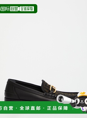 FENDI 男士商务休闲鞋 7D1550AJZFF0R7R CO 黑色 'O'Lock' loafer