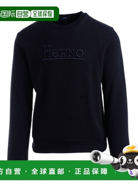 HERNO 男士针织毛衣 JG0001U500179300 AW2024 黑色 长袖套头衫
