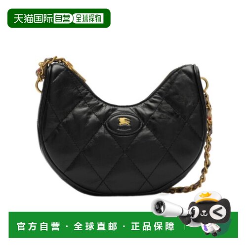 1h可退 BURBERRY 女士斜挎包 81296771 AW2026 黑色 马蹄形链条包