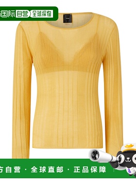 PINKO 女士针织毛衣 102977A1NDC43 SS2025 黄色 长袖毛衣针织衫