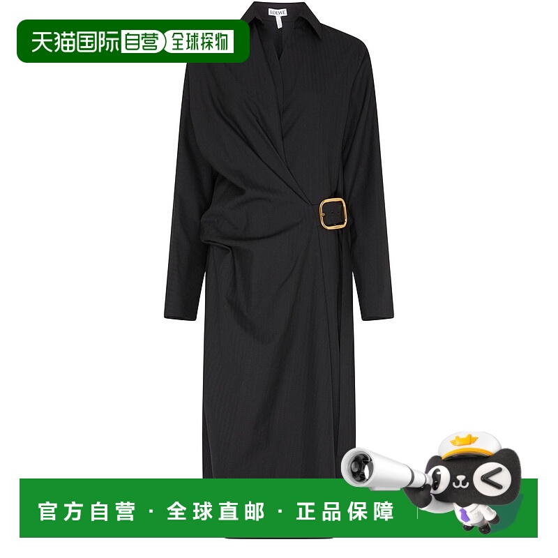 1h可退 潮奢 LOEWE 罗意威 女士 羊毛系带长裙 black黑色 舒适时