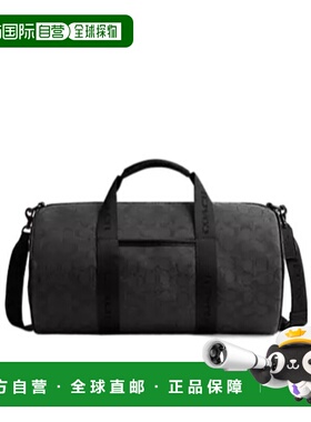 COACH 男士旅行包 CBF22BLK AW2025 黑色 Theo Duffle 经典提花包