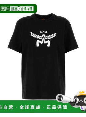 MCM 女士T恤 MHTFSMM01BK SS2025 黑色 Black cotton t-shirt女装