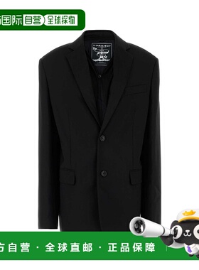 1h可退 潮奢 Y PROJECT 女士 黑色弹力针织宽松款西装外套 201BL0