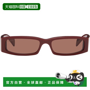 1h可退 潮奢 Gucci 古驰 男士 酒红色 Rectangular Frame 太阳镜