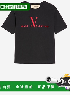 VALENTINO 男士T恤 8V3MG16PBAQ0NR SS2026 黑色上衣男装