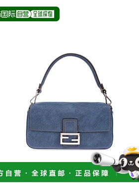 FENDI 女士单肩包 8BR600AUSZF04QL SS2025 蓝色 Leather Baguett