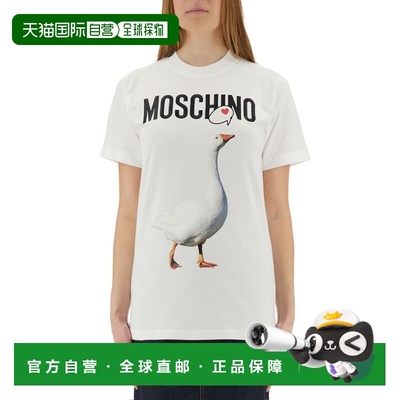 MOSCHINO 女士T恤 071505411001 SS2025 白色 Embroidery T-Shirt