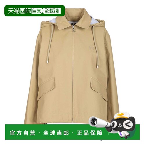1h可退 LOEWE 女士夹克 S359Y02XEI2140 AW2025 浅棕色 Hooded pa