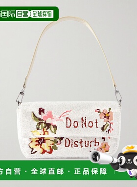 1h可退 潮奢 Staud 女士 Timmy 皮革饰边珠饰绸缎肩包 H26R6005BD