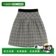 女士短裤 BRD0N09W7C1W SS2026 VALENTINO 灰色 格子图案羊毛百慕