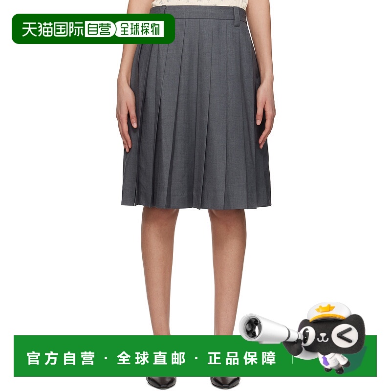 1h可退 潮奢 Dunst 女士 灰色刀褶半身裙 UDSK5B229CG