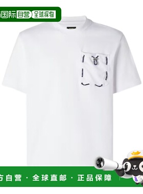 FENDI 男士T恤 FY0936AYXYF0QA0 SS2026 白色 短袖圆领T恤
