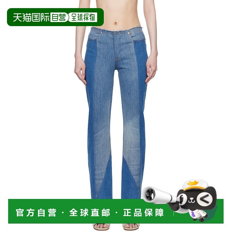 1h可退 潮奢 CONNER IVES 女士 蓝色 Reconstituted Boot Cut 牛