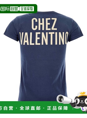 VALENTINO 女士T恤 BMG24Y9GLAKP AW2025 蓝色 Printed Cotton T-