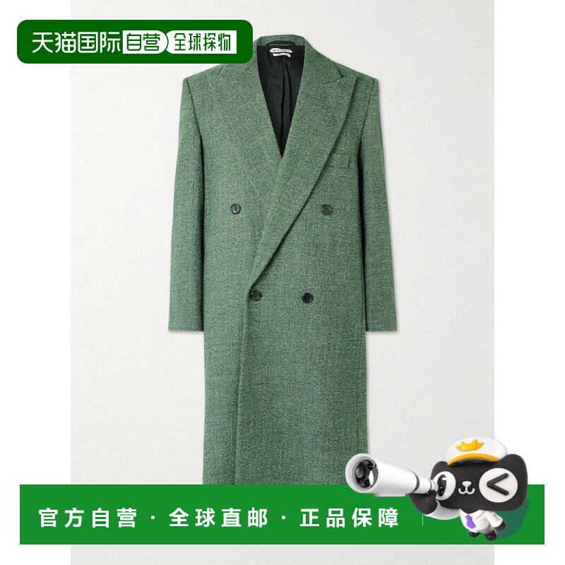 潮奢 J.W. Anderson 男士 双排扣斑点羊毛花呢大衣 CO0337PG1872