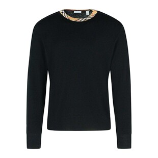 8112148 衬衫 男士 Sweater 黑色 Check AW2025 BURBERRY