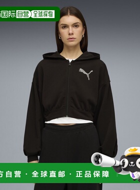 Essentials Graphics Bedazzled 女子拉链连帽卫衣