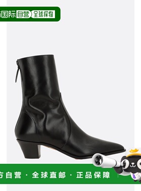 潮奢 AQUAZZURA 女士 Brunswick 光泽皮质脚踝靴 BNWMIDB0NSI000