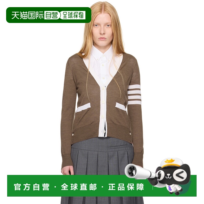 1h可退 潮奢 Thom Browne 汤姆 布朗 女士 棕色 Wool 4-Bar Relax