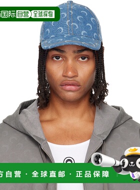 1h可退 潮奢 Marine Serre 男士 蓝色 Moon Laser Denim 棒球帽 U