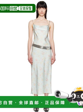 1h可退 潮奢 Rabanne 女士 蓝色 Double Satin Printed 连衣裙 25