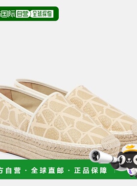 1h可退 潮奢 valentino 华伦天奴 女士 Iconographe 麻布帆布面凉